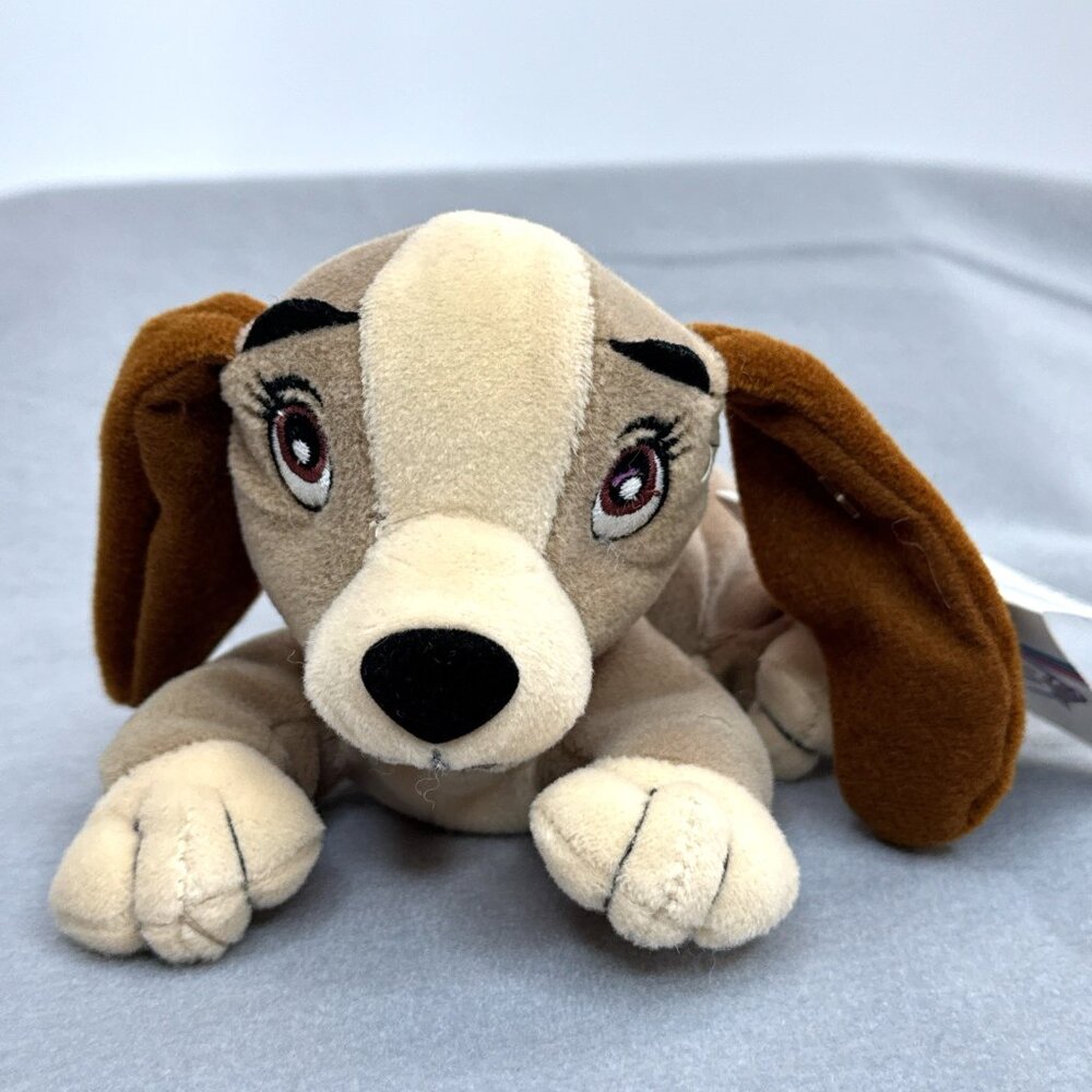 Lady and The Tramp The Disney Store Bean Bag Plush 8" Stuffed Toy Puppy Dog Lady